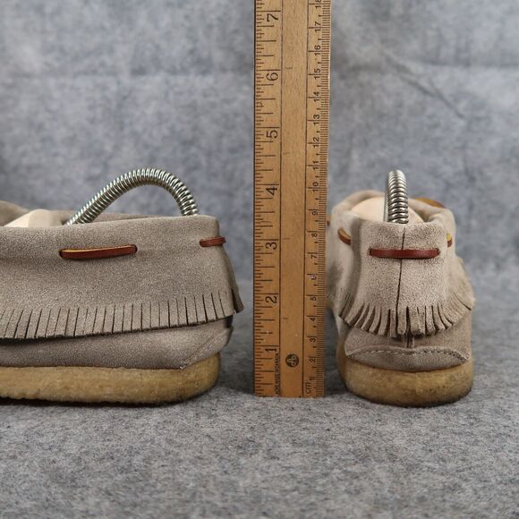 Eastland Shoes Womens 6.5 Moccasin Booties Casco 1955 Leather Fringe Bow Slip On - Picture 6 of 14